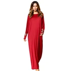 Zakiyyah 5420 Arab Stylish Loose Abaya trim hem With Flower Embroidery Design In Dubai Bright Color