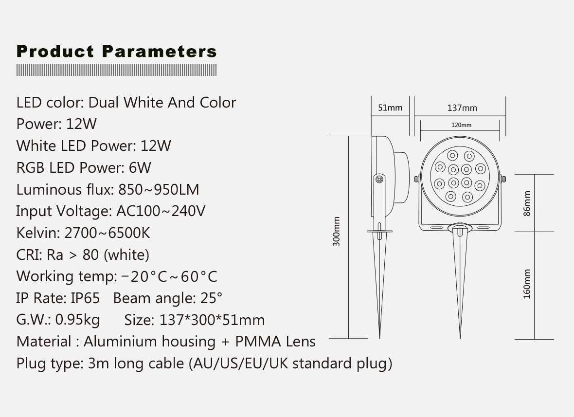 Factory direct aluminum yard park waterproof IP65 RGB CCT solar garden light led garden lamp with CE Rohs zigbee - ANKUX.COM