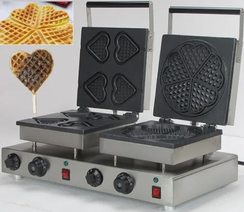 2pcs Gift Shape Mini Waffle Machine Commercial Waffle Toaster Making Maker Machine WITH TIMER