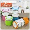 Allnice Stainless steel lunch box with inside bowls 1/2/3 layer Seal-tight lids prevent spills with fashional colors