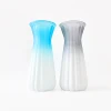 wholesale candle vase glass two colored blue tall flower glass vase