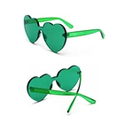 2019 Women Trendy Flat Polarized Red Blue Candy Lens Color Heart Shape PC Sunglasses Sun Glasses Frame
