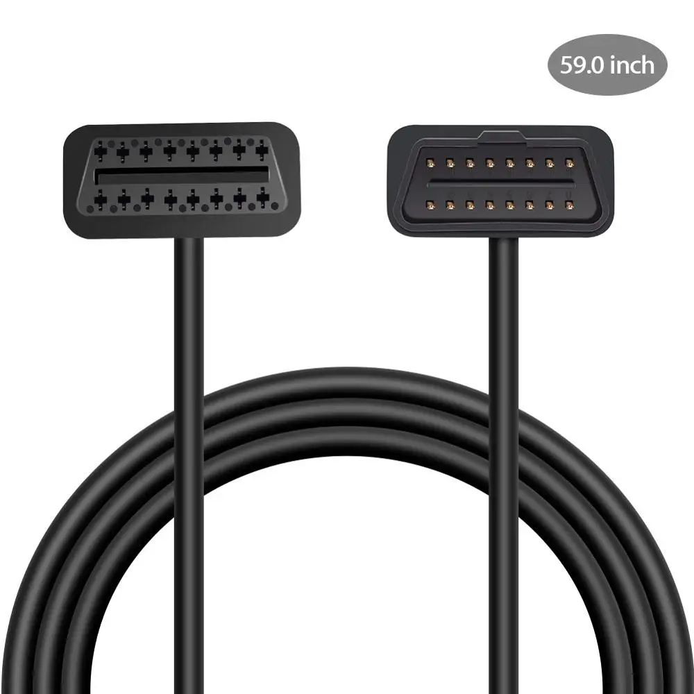 AusLand 3.28FT Extension Cable OBD II Reader Partner, Universal Black 16 PIN Male to Female Flat Ribbon Cable
AusLand 3.28FT Extension Cable OBD II Reader Partner, Universal Black 16 PIN Male to Female Flat Ribbon Cable