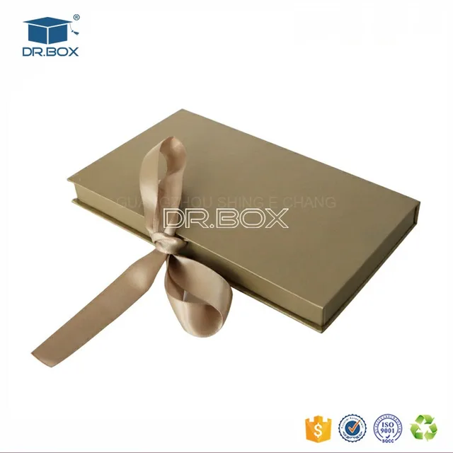 factory supply wholesale cardboard gift card box with ribbon