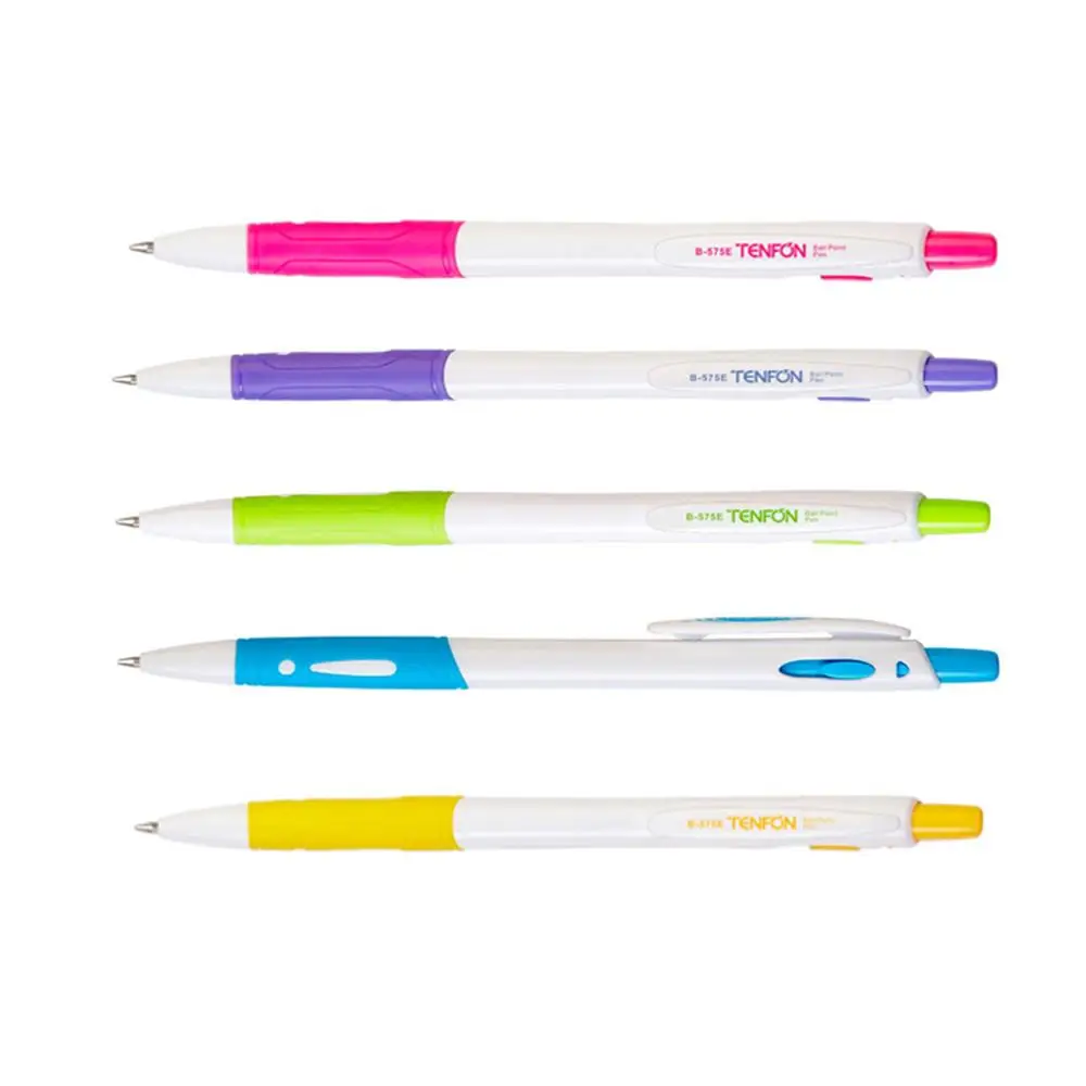 

TENFON Free Shipping 0.7mm Ball Pen Plastic Blue Ink Ballpoint Pen Pressed White Rod Office Accessories Escolar Writing