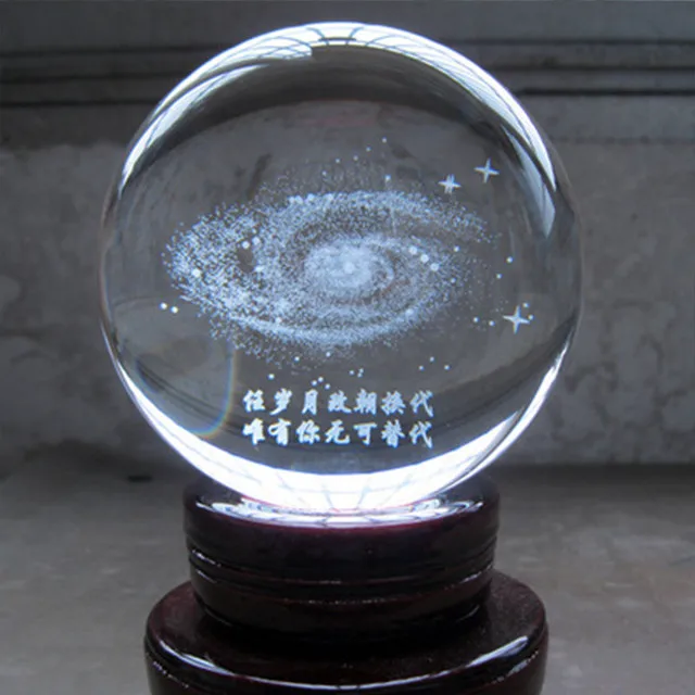 clear 3d laser engraving crystal ball centerpiece