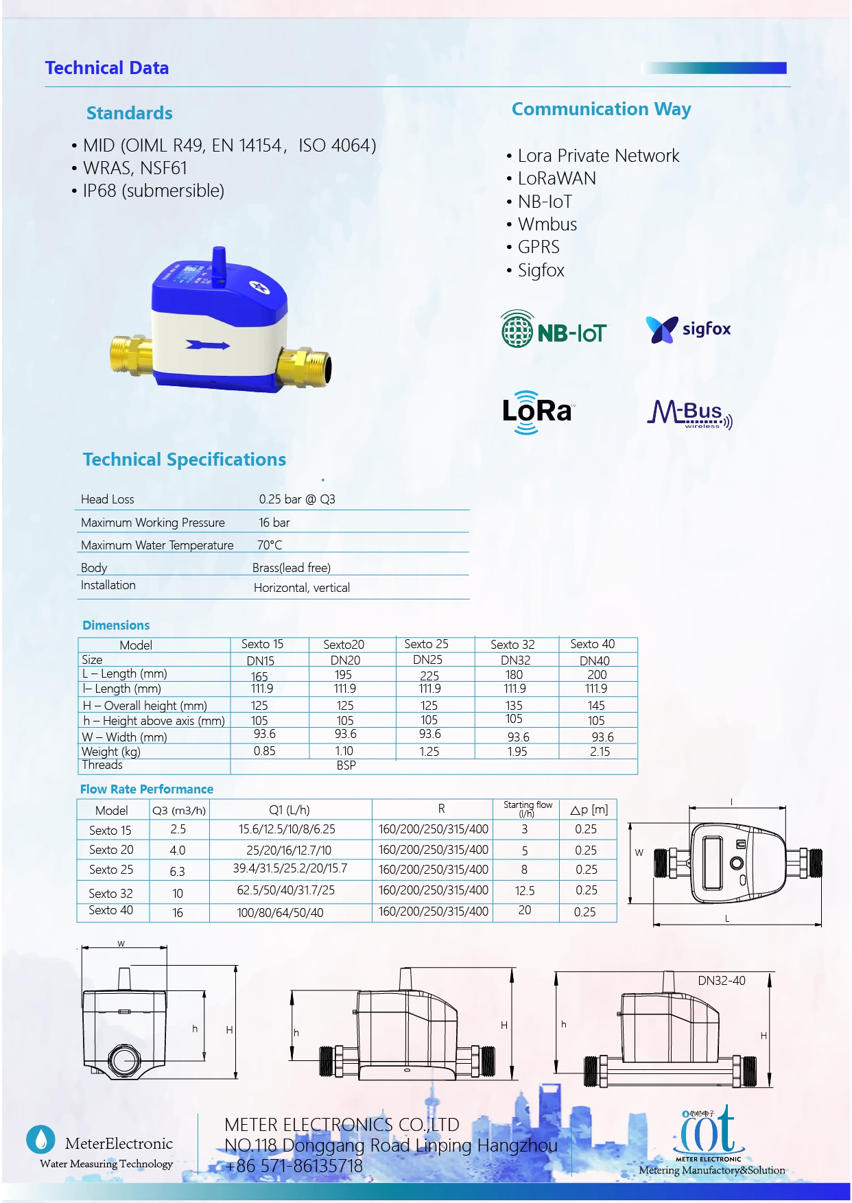 SEXTO Wireless Lora water meter with high accuracy flow r400 - ANKUX.COM