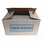 Seafood dipping waxed box Recycled Cardboard Folding Brown Kraft Waxed Paper Box For Tuna corrugated cardboard box