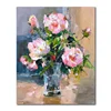 New Design Beauty Painting on Printed Canvas Flower Oil Painting Acrylic Paints Handpainting Art