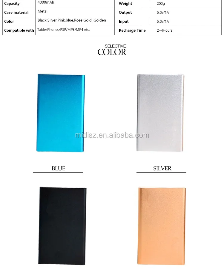 Power bank 4000mah, ultra thin mobile power supply, for mobile phones 4000mah power bank - ANKUX.COM