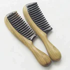 100%sandalwood handmade wide tooth comb hair wood comb custom hot magic horn comb wooden brush manufacturer bamboo