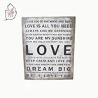 Linen fabric words printing arts wall picture frame