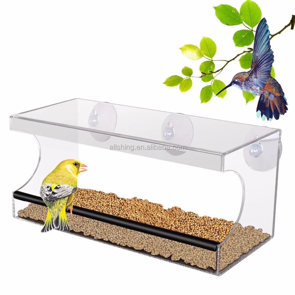 Wholesale Squirrel Proof Acrylic Window Bird Feeder Watch Wild