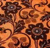 black flock material sofa velvet flower print flocking fabric in 100% polyester knitted fabric for upholstery sofa furniture