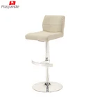 Chromed white PU cushioned counter height bar stools make in China