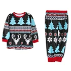 New style reindeer christmas pajamas forgirls prints boutique outfit set