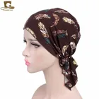 Wholesale Cotton Various Printing Design Bandana Bandit Pre Tied Chemo Cap Head Wrap Arabic Turban TJM-277