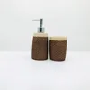 Eco-friendly Sand Stone Wood Effect Polyresin Bathroom Accessory Set