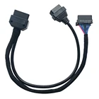 16Pin OBD II Connector Male to Dual Female Y Splitter Cables OBD2 Extension Cable Truck Vehicle Diagnosis Cable
