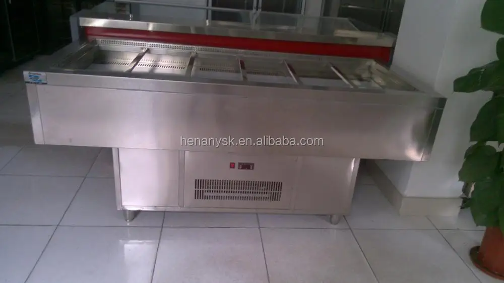 Energy-Saving Sandwiches Fresh-Keeping Cabinet Horizontal Refrigerator Air-Cooling Freezer Working Bench Temperature 0-10 Dc