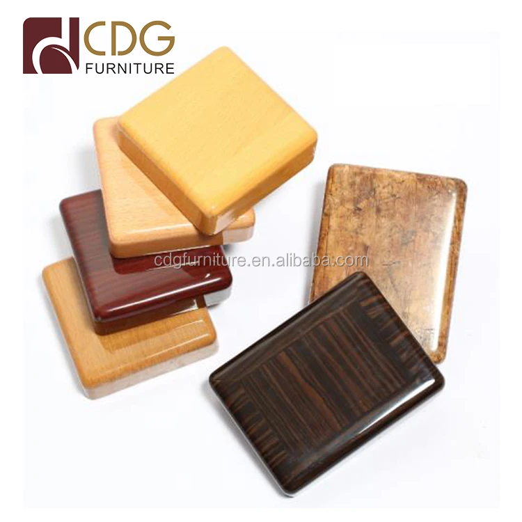 Square and round solid wood table top with table base, customized size of table top
