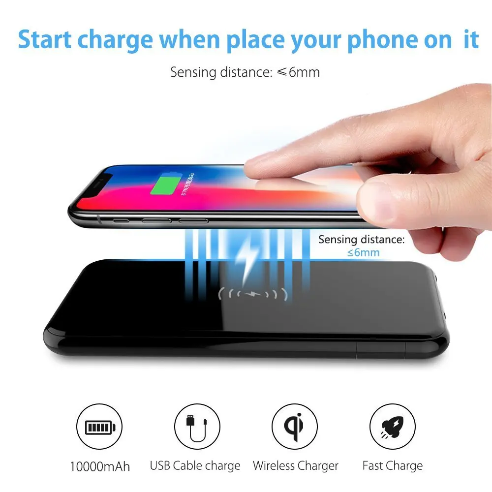 New 2019 Trending Wireless Product 3 In 1 Wireless Power Bank,USB Powerbank 10000mah Qi Wireless Charger Power Bank - ANKUX.COM