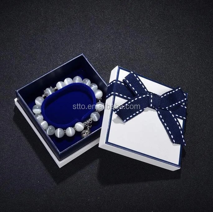 white square shaped custom logo jewelry packaging box with
