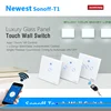2018 New Arrival Sonoff T1 1 2 3 Gang WiFi Smart RF/APP/Touch Control Wall Light Timer Switch 86 Type UK Panel Home Automation