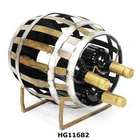 Decorative Wine Barrel Wine Bottle Holders For 3 Bottles