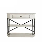 Mayco Storage Furniture Modern Transitional Wooden Metal Console Table with 1 Drawer and 2 Open Shelves