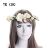 YO CHO Bridal Haimeikang Camellia Flower Garland Wreath Women Girls Flower Crown Adjustable Headbands Wedding Hair Accessories