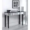 Romano Venetian one drawer black wood legs Mirrored glass Console Table