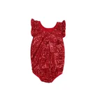 Wholesale baby summer party wear sequin romper kids clothing