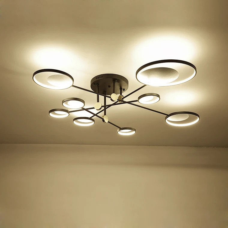 Guzhen factory direct sale Modern style LED black Branched led chandelier aluminium surface mounted led ceilling lighting