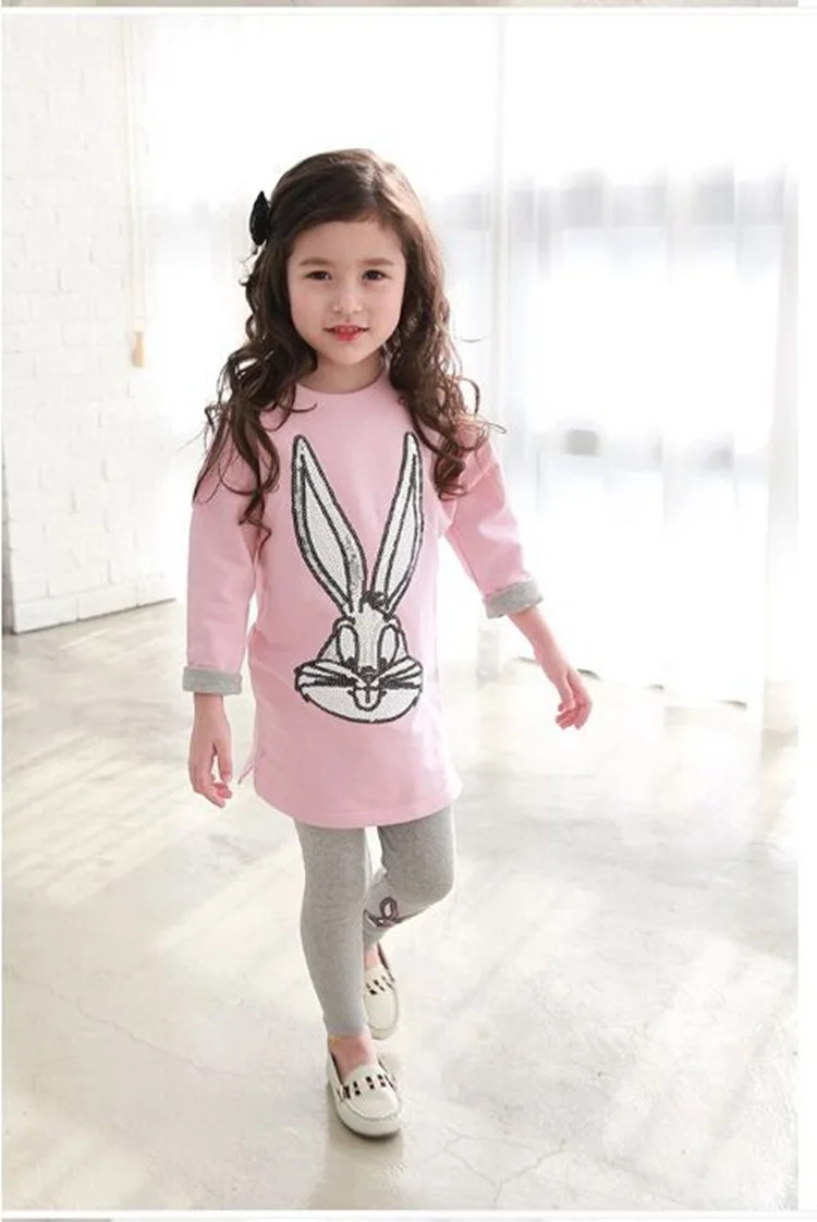 Baby Kids Clothes 2015 Girls Leggings Spring Autumn Lovely Full Length Sequined Animal Shape Cotton Girls Pants Leggings GS002
