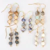 Personalized Trendy Wrapped Irregular Natural Stone wired Earrings