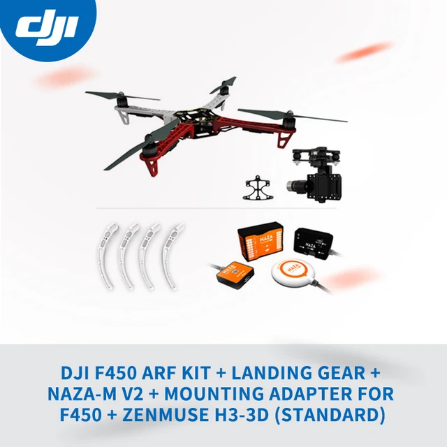 dji f450 arf kit   landing gear   naza-m v2   mounting adapter