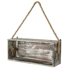Rustic Wood Floating wall Shelf Box with Hanging Rope, Decorative Shadow Box