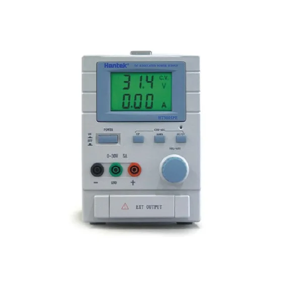 Hantek HT3003PE 1 Channel, 0-30V Output; 0-3A Current Output; LCD Display To Show Regulated Voltage And Current 220-240V
Hantek HT3003PE 1 Channel, 0-30V Output; 0-3A Current Output; LCD Display To Show Regulated Voltage And Current 220-240V