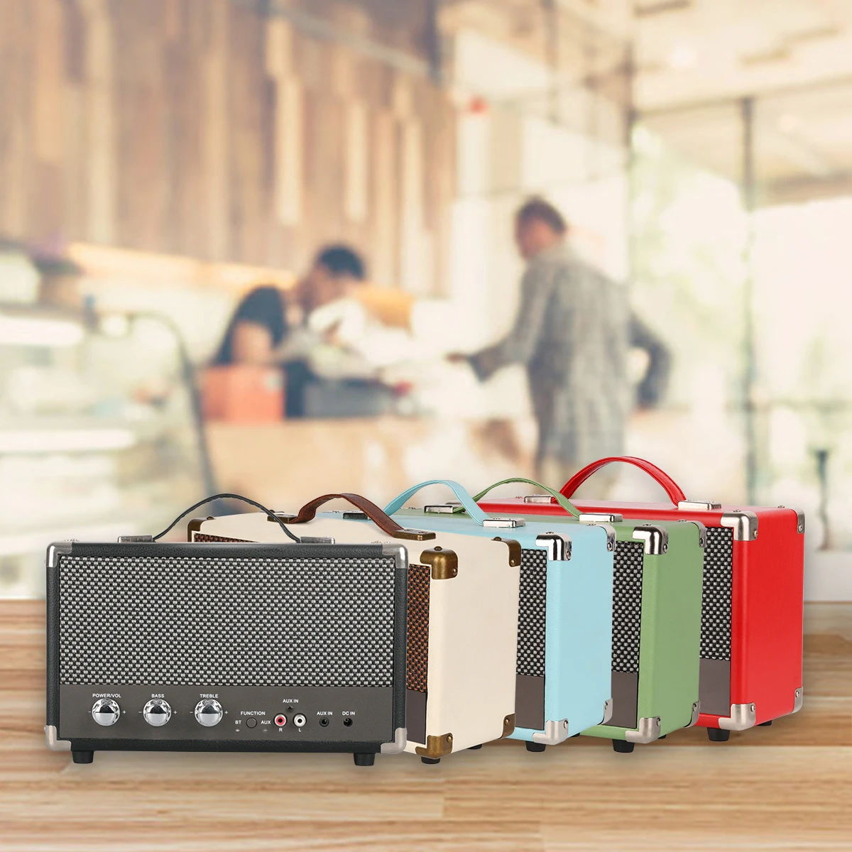 Wireless BT V4.0 Portable Stereo Suitcase Retro Speaker with HD Sound and Bass Aux in Tremble Portable Wireless Speaker - ANKUX.COM