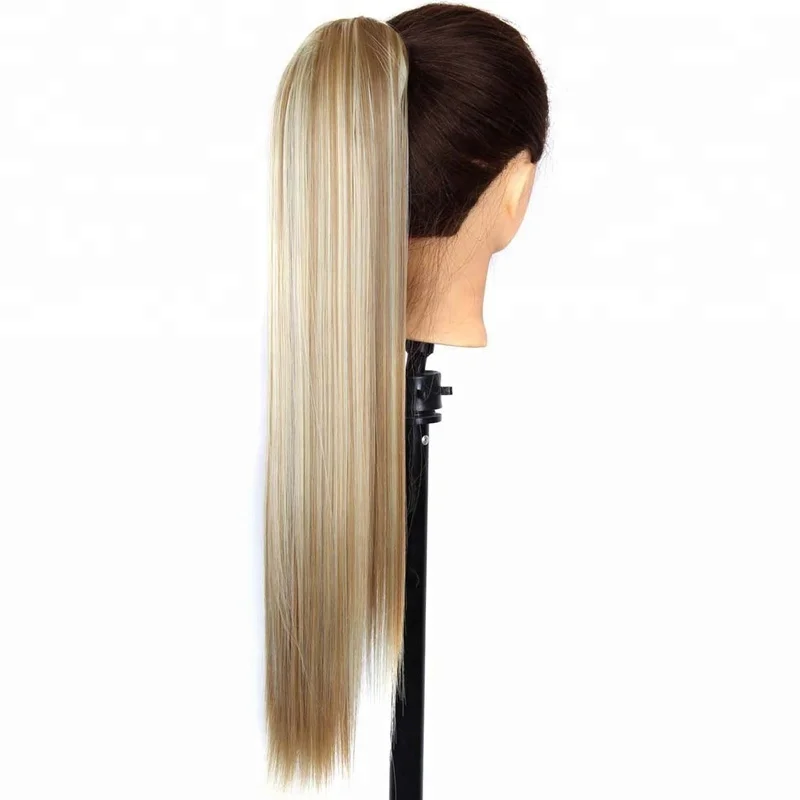 Stocks Pieces Non-remy Hair Highlighted Heat Resistant Fiber Claw Clip Drawstring Ponytail Synthetic Hair Long Straight 24" 150g, Solid and highlighted color
Stocks Pieces Non-remy Hair Highlighted Heat Resistant Fiber Claw Clip Drawstring Ponytail Synthetic Hair Long Straight 24" 150g, Solid and highlighted color