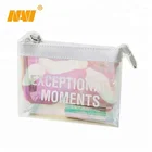 ladies beauty iridecent pvc cosmetic bag makeup bag with logo print
