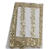 high quality gold luxurious shiny sequin border lace fabric flower trim wholesale