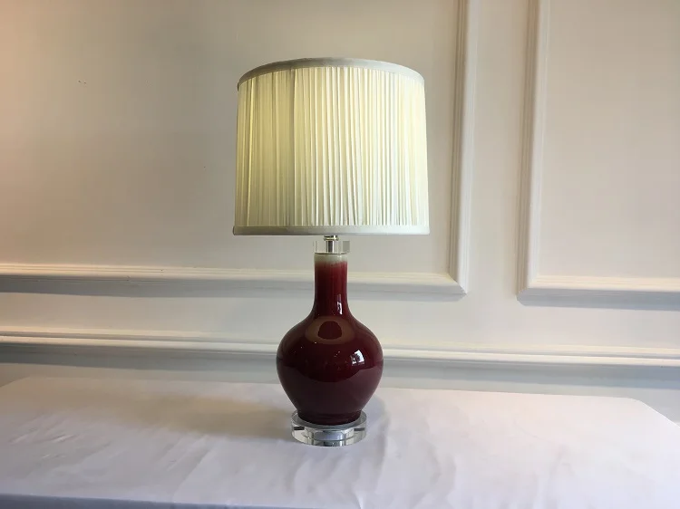 Porcelain Crystal Base Table Light Modern Decorative Lamps