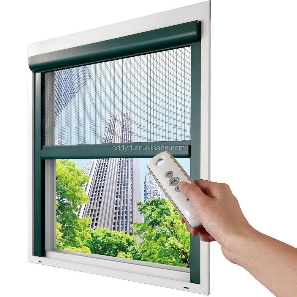 Hennesa Fiberglass Mesh Remote Control Retractable Fly Screens Buy Waterproof Mesh Screen Roll Up Fly Screen For Window Window Screen Product On