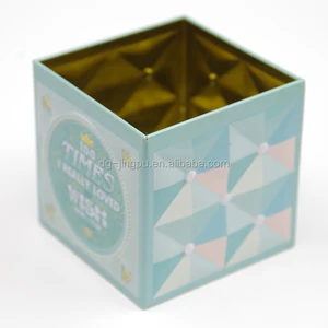 custom printed metal cube gift hard candy tin