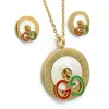 Hot Selling Trendy Unique Ladies Gold Earring Necklace Set Shell Jewellery Pendant Set