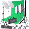 2.6M x 3M/8.5ft x 10ft Background Support System and Umbrellas Softbox Continuous Lighting Kit for Photo Studio