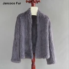 Australian Style Rabbit Fur Coat Short Thick Knitted Rabbit Fur Jacket Women Fashion Short Outwear