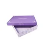 Low cost custom cheap purple folding paper garment box packaging with lamination